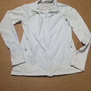 Gap Fit White Grey Full Zip  Jacket Womens Size M
